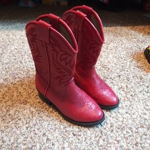 Red girl boots